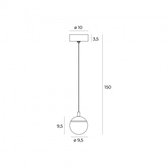 Pendul COMETSHINE P0472 Max Light LED, Negru, Polonia