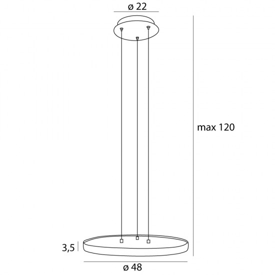 Suspensie VIK P0556 Max Light LED, Negru, Polonia