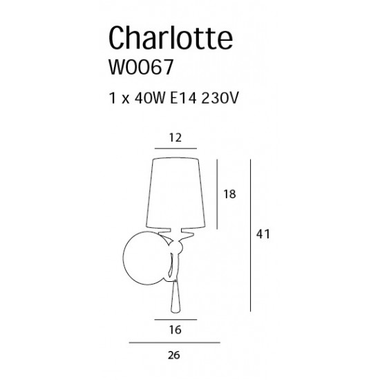 Aplica CHARLOTTE W0067 Max Light E14, Crom, Polonia