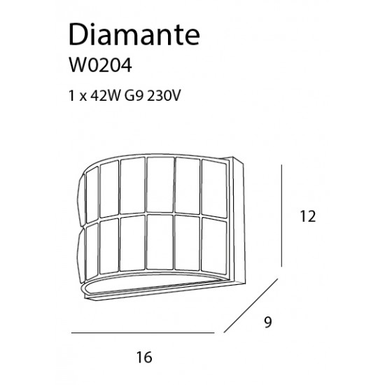 Aplica DIAMANTE W0204 Max Light G9, Crom, Polonia