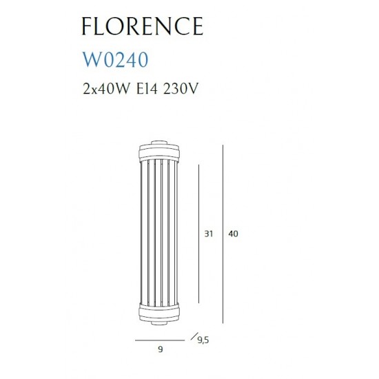 Aplica FLORENCE W0240 Max Light E14, Alama, Polonia