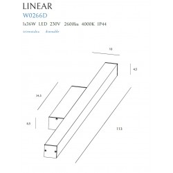 Aplica Baie LINEAR W0266 Max Light LED, Negru, Polonia