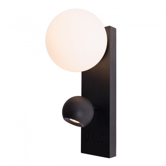 Aplica Dormitor ATOM W0351 Max Light LED, Negru, Polonia