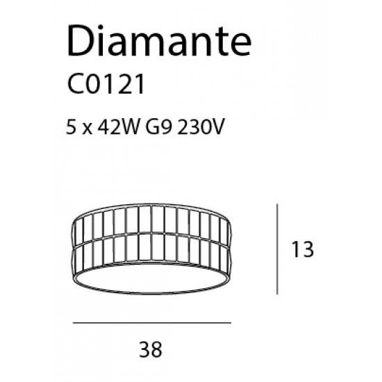 Lustra Plafon DIAMANTE C0121 Max Light G9, Crom, Polonia