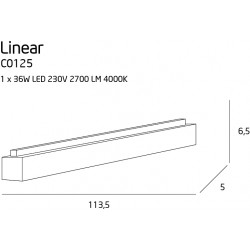 Plafoniera LINEARC113 C0125 Max Light LED, Alb, Polonia