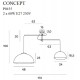 Suspensie CONCEPT P0455 Max Light E27, Negru, Polonia
