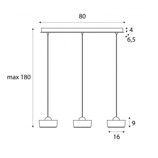 Suspensie LIPARI P0545 Max Light LED, Alb, Polonia