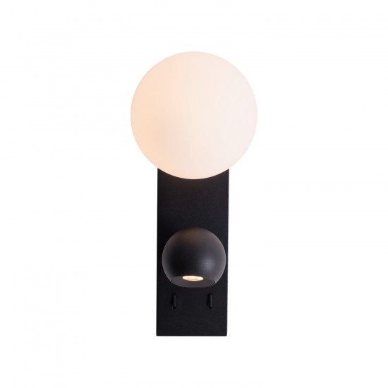 Aplica Dormitor ATOM W0351 Max Light LED, Negru, Polonia