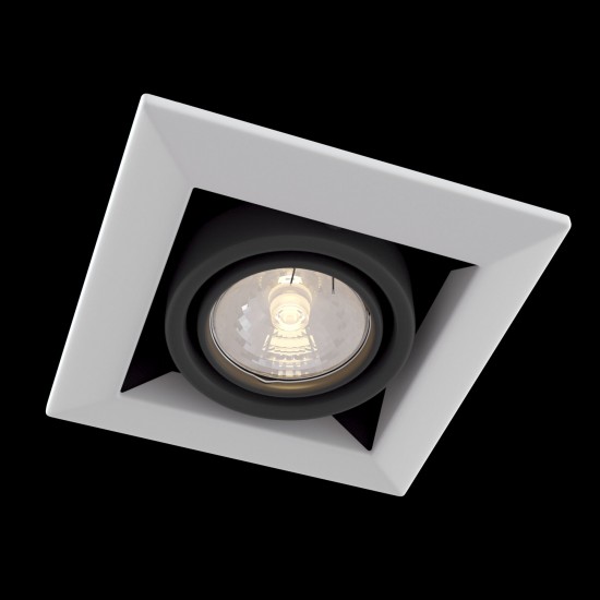 Downlight Patrat Metal Modern Maytoni GU10, Alb, DL008-2-01-W, Germania