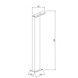 Stalp Paso Maytoni LED, Negru, O595FL-L12B3K, Germania