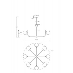 Candelabru Rendez-vous Maytoni E14, Auriu, MOD109PL-08BS, Germania
