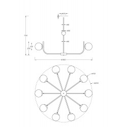 Candelabru Rendez-vous Maytoni E14, Auriu, MOD109PL-10BS, Germania