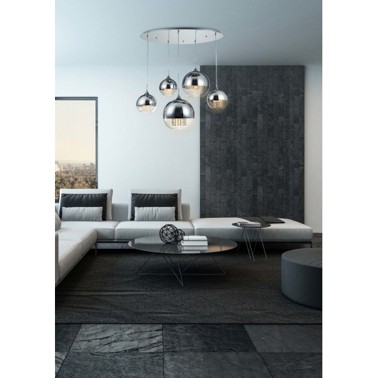 Suspensie  Fermi Maytoni E27, Nichel, P140-PL-170-5-N, Germania