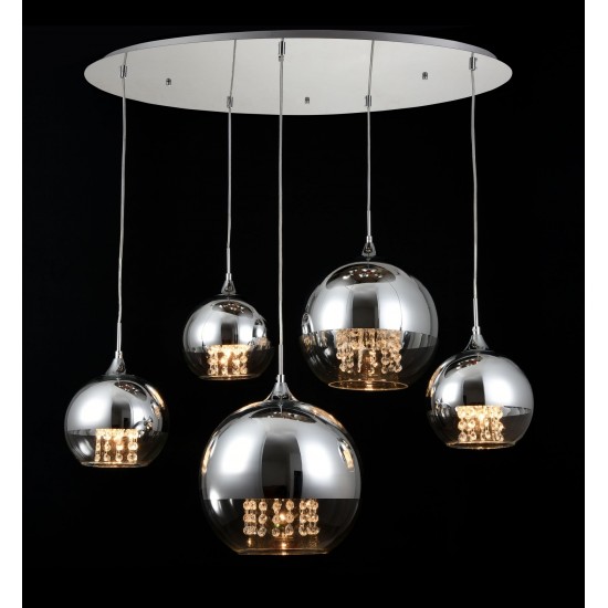 Suspensie  Fermi Maytoni E27, Nichel, P140-PL-170-5-N, Germania