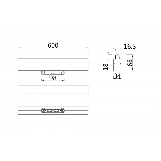Plafoniera Sina Magnetica BASIS Maytoni Led, Negru, TR012-2-20W4K-B, Germania
