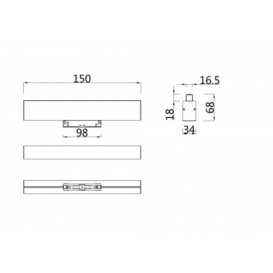 Plafoniera Sina Magnetica BASIS Maytoni Led, Negru, TR012-2-7W4K-B, Germania