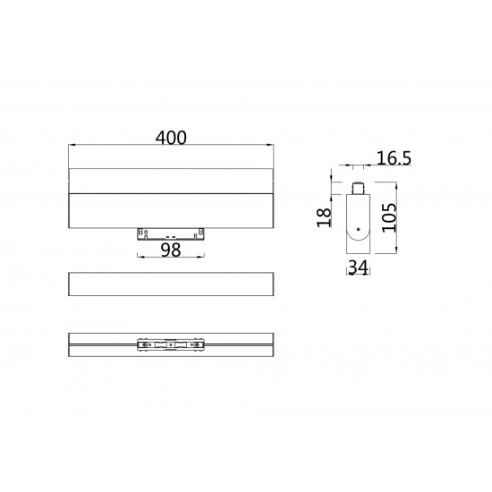 Plafoniera Sina Magnetica BASIS Maytoni Led, Negru, TR013-2-20W4K-B, Germania