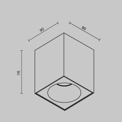 Downlight Aplicat Zoom C030CL-01B Maytoni GU10, Negru, Germania