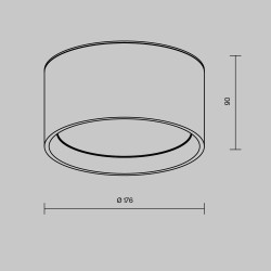 Downlight Aplicat Hydra C090CL-15W3K-B Maytoni LED, Negru, Germania