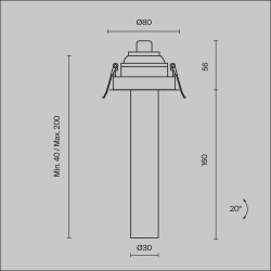 Downlight Incastrat Focus T C140RS-L200-7W3K-B Maytoni LED, Negru, Germania