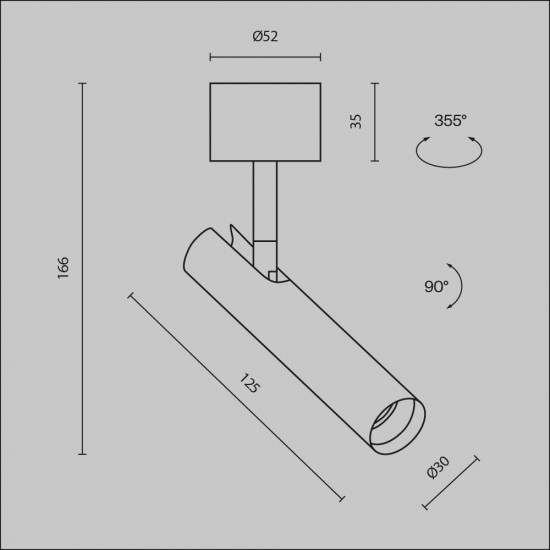 Downlight Aplicat Focus T C141CL-L125-6W3K-BBS Maytoni LED, Negru, Germania