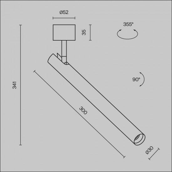 Downlight Aplicat Focus T C141CL-L300-6W3K-W Maytoni LED, Alb, Germania