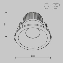 Downlight Incastrat Baie Zoom DL034-01-06W4K-D-W Maytoni LED, Alb, Germania