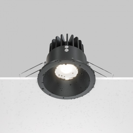 Downlight Incastrat Baie Zoom DL034-L12W4K-B Maytoni LED, Negru, Germania