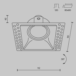 Downlight Incastrat Dot DL042-01-SQ-W Maytoni GU10, Alb, Germania