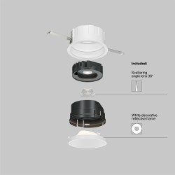 Downlight Incastrat Wise DL057-10W3K-W Maytoni LED, Alb, Germania