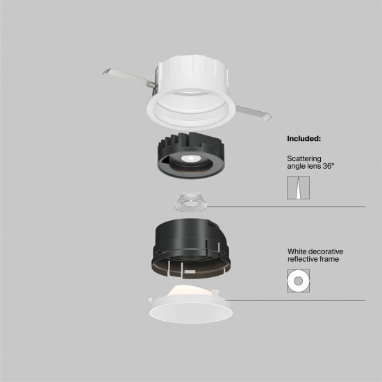 Downlight Incastrat Wise DL057-10W3K-W Maytoni LED, Alb, Germania