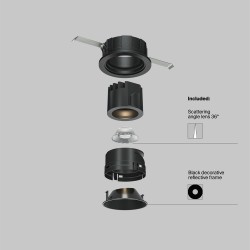 Downlight Incastrat Wise DL057-7W3K-B Maytoni LED, Negru, Germania