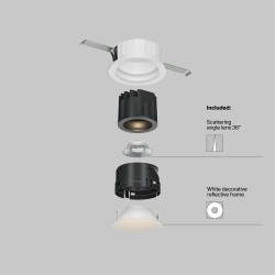 Downlight Incastrat Wise DL057-7W3K-W Maytoni LED, Alb, Germania