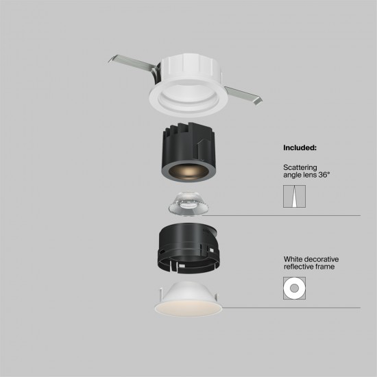 Downlight Incastrat Wise DL057-7W3K-W Maytoni LED, Alb, Germania