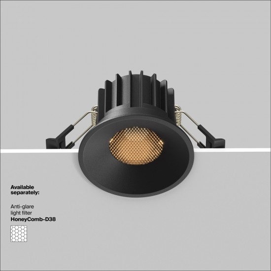 Downlight Incastrat Round DL058-12W3K-B Maytoni LED, Negru, Germania