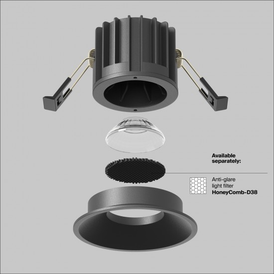 Downlight Incastrat Round DL058-12W3K-B Maytoni LED, Negru, Germania