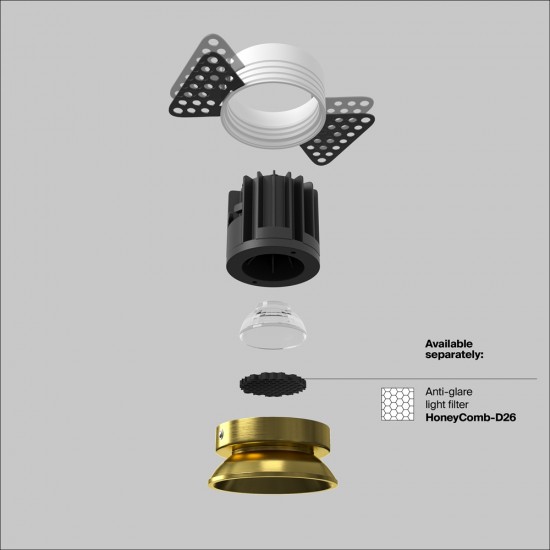 Downlight Incastrat Round DL058-12W3K-TRS-BS Maytoni LED, Alama, Germania