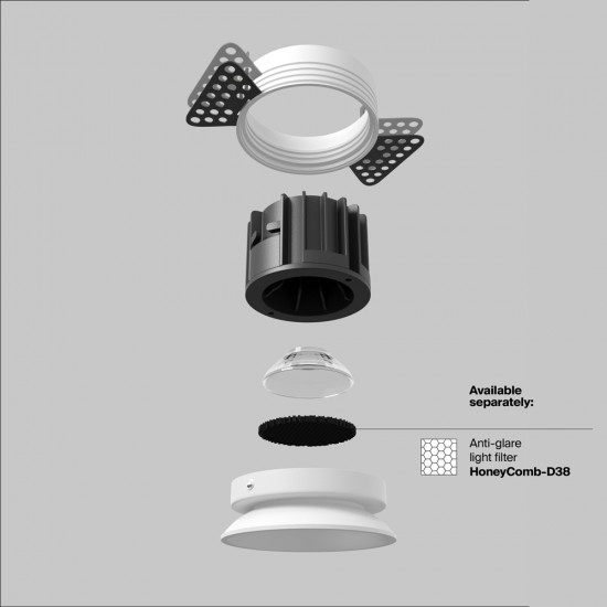Downlight Incastrat Round DL058-12W3K-TRS-W Maytoni LED, Alb, Germania