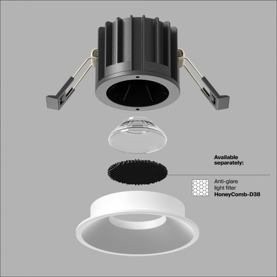 Downlight Incastrat Round DL058-12W3K-W Maytoni LED, Alb, Germania