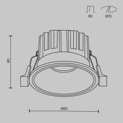 Downlight Incastrat Round DL058-12W3K-W Maytoni LED, Alb, Germania