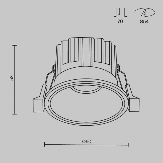 Downlight Incastrat Round DL058-7W3K-W Maytoni LED, Alb, Germania