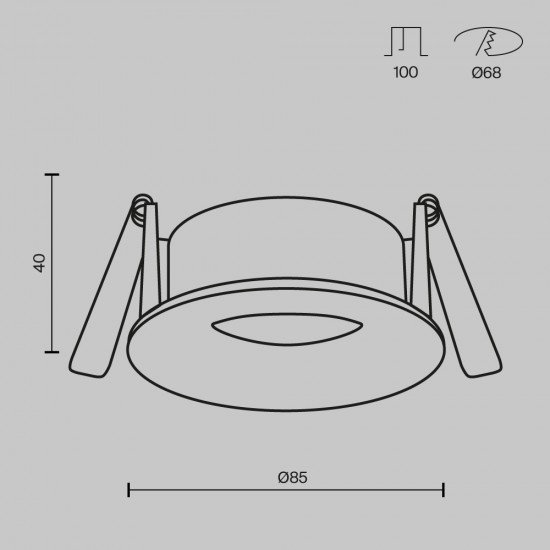 Downlight Incastrat Exterior Slim DL088-GU10-RD-W Maytoni GU10, Alb, Germania