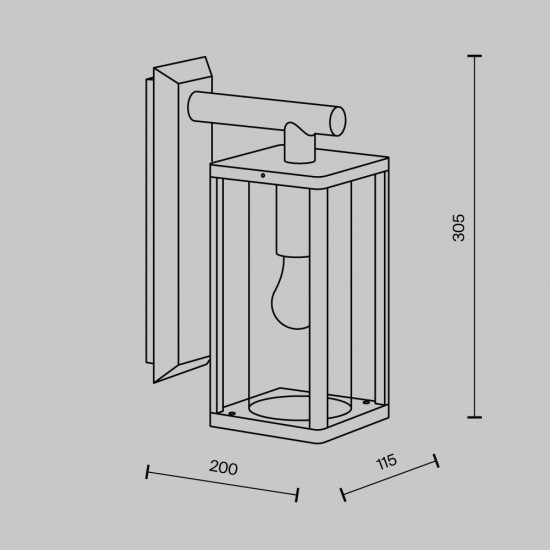 Aplica Exterior Cell O452WL-01GF1 Maytoni E27, Grafit, Germania