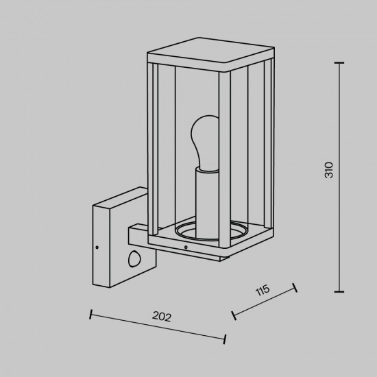 Aplica Exterior Cell O452WL-01GFSR Maytoni E27, Grafit, Germania