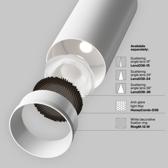 Downlight Sina 1 Faza Focus LED TR021-1-12W3K-W-D-W Maytoni LED, Alb, Germania