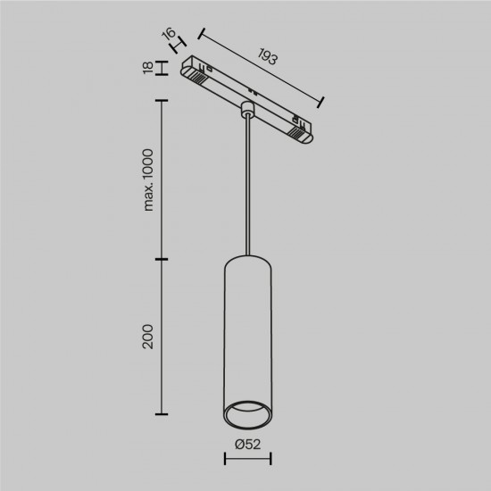 Pendul Sina Magnetica Focus LED TR041-2-12W4K-B Maytoni LED, Negru, Germania