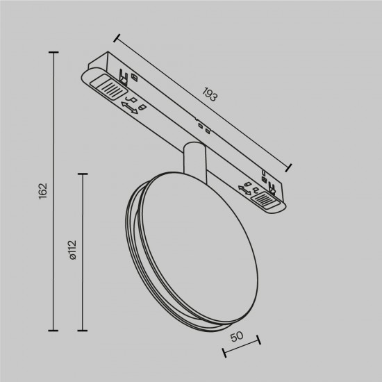 Downlight Sina Magnetica Outline TR090-2-6W3K-B Maytoni LED, Negru, Germania