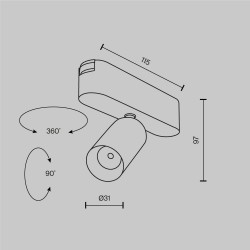 Downlight Sina Magnetica Slim Focus LED TR103-1-5W4K-M-W Maytoni LED, Alb, Germania