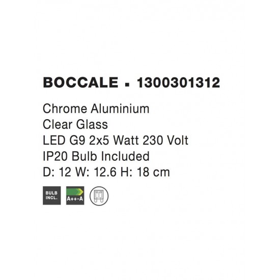 Aplica BOCCALE Nova Luce Elegant, G9, 1300301312, Grecia