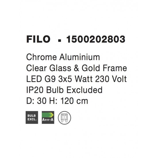 Suspensie FILO Nova Luce Modern, G9, 1500202803, Grecia